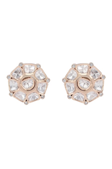 Buy_Auraa Trends_White Pearls, Beads Polki Embellished Layered Choker Set _Online_at_Aza_Fashions