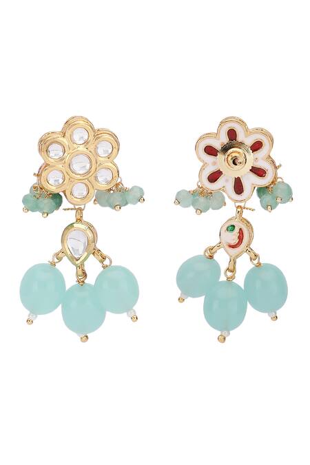 Buy_Auraa Trends_Green Crystals, Stones Embellished Layered Necklace Set 