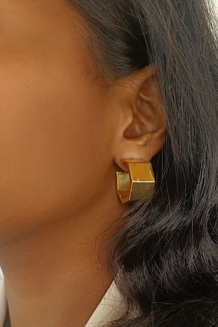 Shop Bblingg Gold Plated Cayla Chunky Structured Hoops Online at Aza Fashions Shop_Bblingg_Gold Plated Cayla Chunky Structured Hoops _Online_at_Aza_Fashions