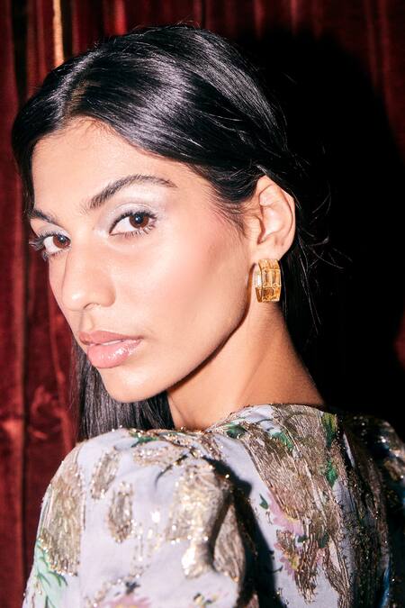 Buy Bblingg Gold Plated Crystals Chandelier Baguette Embellished Hoops Online at Aza Fashions Buy_Bblingg_Gold Plated Crystals Chandelier Baguette Embellished Hoops _Online_at_Aza_Fashions