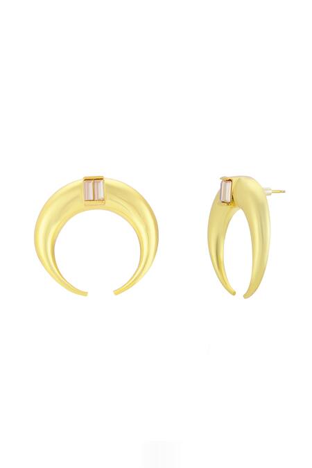 Shop_Bblingg_Gold Plated Crystal Copa Stone Embellished Studs _at_Aza_Fashions