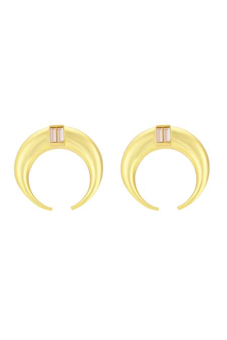Shop_Bblingg_Gold Plated Crystal Copa Stone Embellished Studs _Online_at_Aza_Fashions