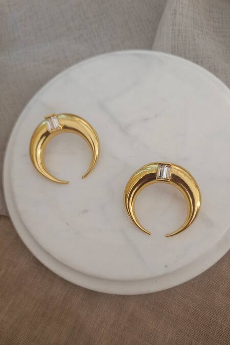 Buy_Bblingg_Gold Plated Crystal Copa Stone Embellished Studs 