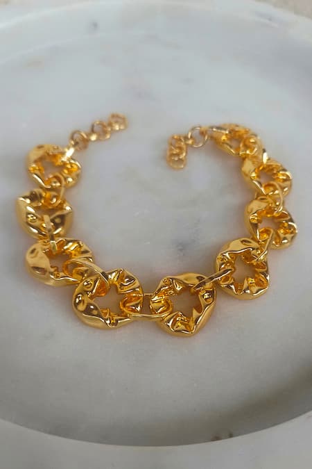 Shop Bblingg Gold Plated Pebble Textured Choker Necklace at Aza Fashions Shop_Bblingg_Gold Plated Pebble Textured Choker Necklace _at_Aza_Fashions