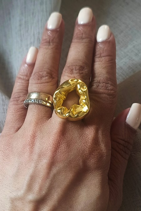 Bblingg Gold Plated Textured Loop Ring 