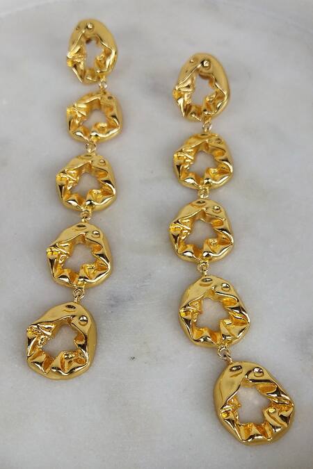 Bblingg Gold Plated Textured Layered Earrings Online at Aza Fashions Bblingg_Gold Plated Textured Layered Earrings _Online_at_Aza_Fashions