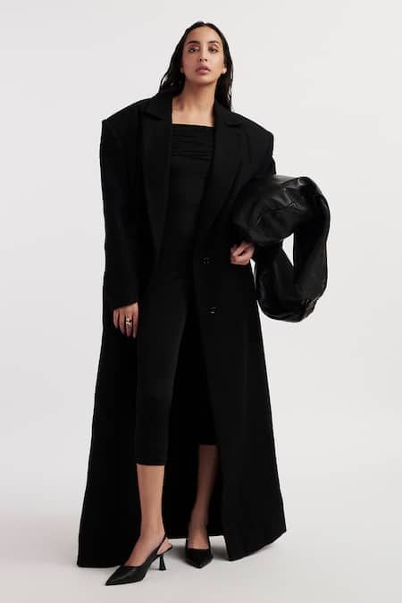 Deme by Gabriella Alisa Solid Trench Coat With Jumpsuit 