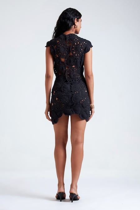 Deme By Gabriella Caitlin Crochet Embroidered Dress 