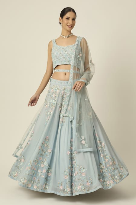 Peeli Dori Mishty Floral Embroidered Lehenga Set 