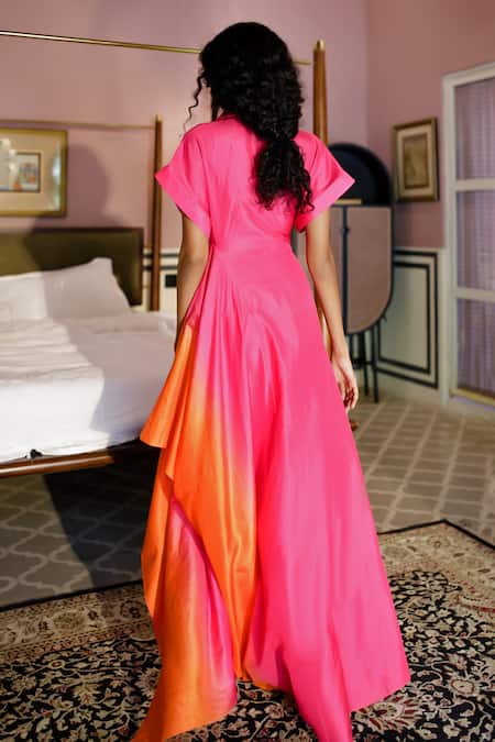 Zwaan Veronica Silk Ombre Panel Shirt Dress 