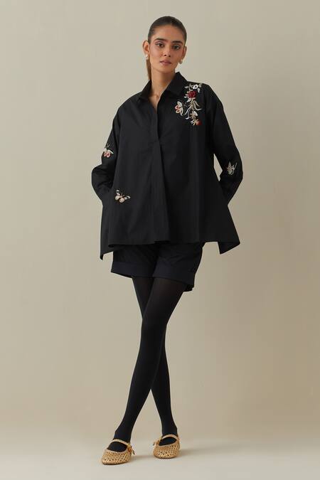 Bunka Nina 3D Floral Embroidered Shirt 