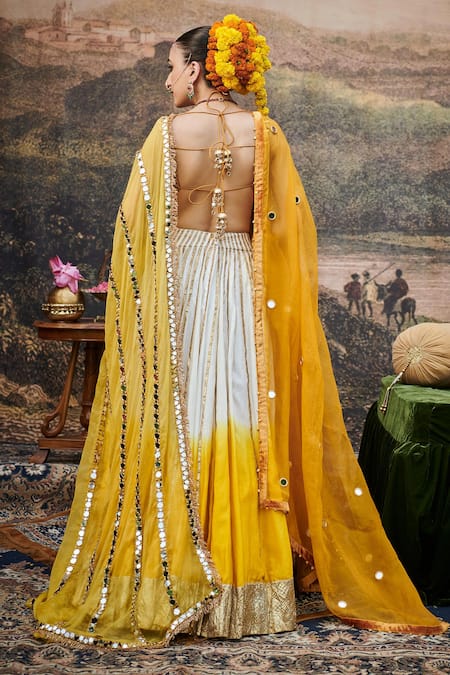 Itrh Surabhi Gota Patti Embellished Ombre Lehenga Set 
