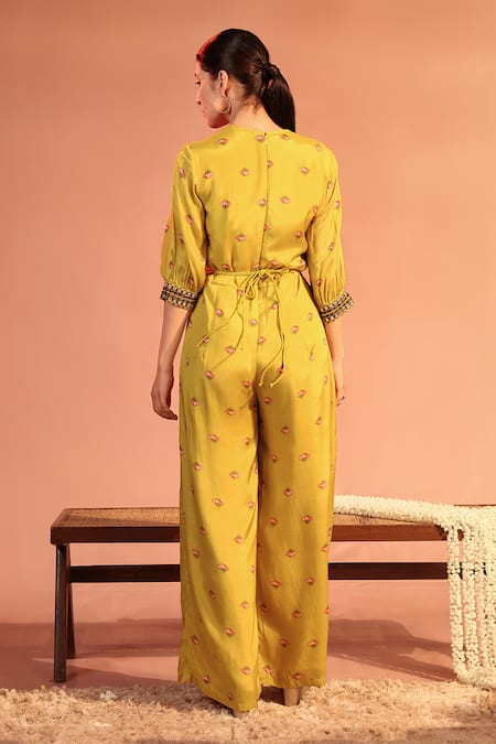 Soup By Sougat Paul Tamaya Embellished Overlap Jumpsuit With Belt 