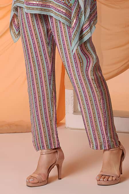 Buy Soup By Sougat Paul Pink Crepe Boat Neck Aarani Floral Print Kaftan With Pant Online at Aza Fashions Buy_Soup By Sougat Paul_Pink Crepe Boat Neck Aarani Floral Print Kaftan With Pant _Online_at_Aza_Fashions