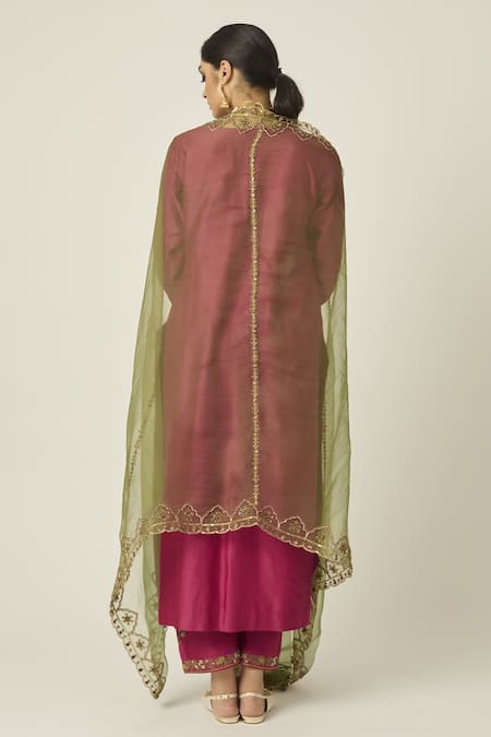 Peeli Dori Mehafil Pearl & Sequin Embroidered Kurta Pant Set 