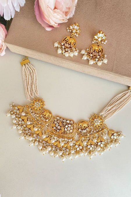 Namasya Folklore Mother of Pearl Embellished Choker Set 