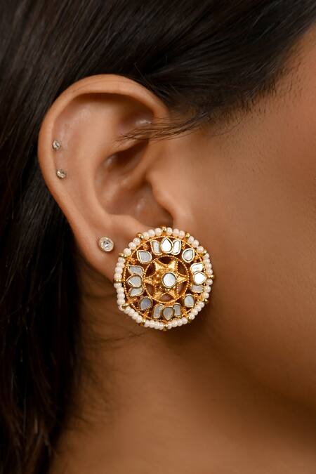 Namasya Gold Plated Pearls Padma Bloom Mother Of Embellished Choker Set Online at Aza Fashions Namasya_Gold Plated Pearls Padma Bloom Mother Of Embellished Choker Set_Online_at_Aza_Fashions