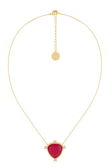 Isharya Ruby Mirros Pendant Necklace 