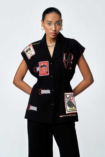 Shahin Mannan Stamp Patch Robe Jacket 