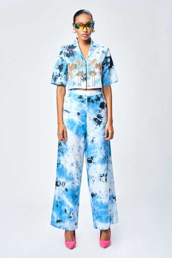 Shahin Mannan Tie-Dye Pattern Flared Pant 