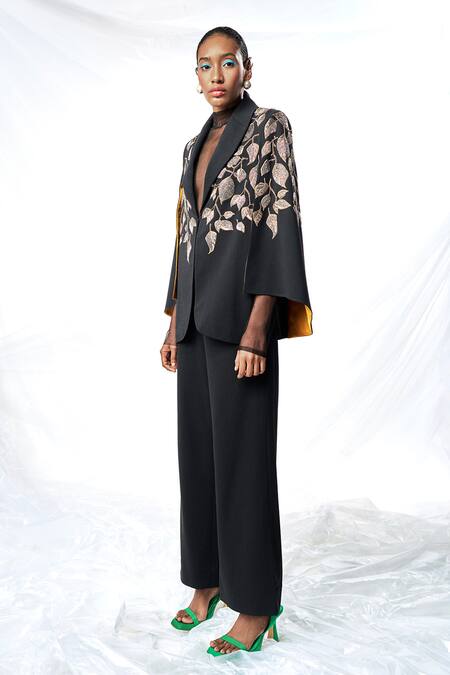 Buy Shahin Mannan Black Hand Embroidered Cape Online at Aza Fashions Buy_Shahin Mannan_Black Hand Embroidered Cape _Online_at_Aza_Fashions
