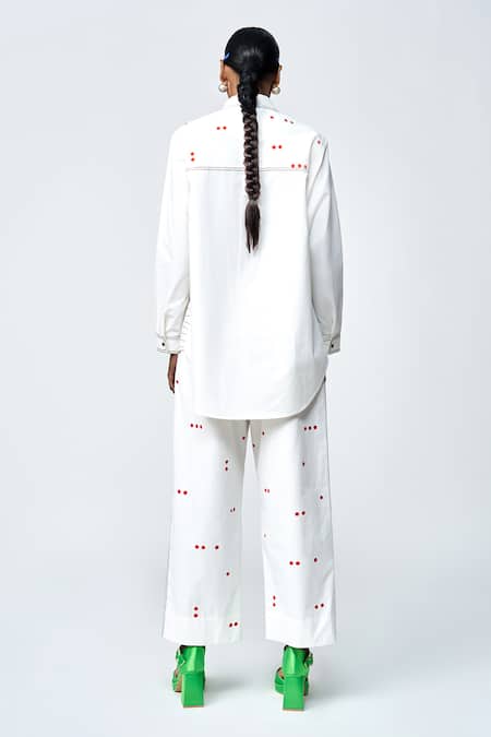 Shahin Mannan Love Checks Embroidered Shirt 