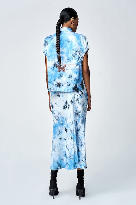 Shahin Mannan Butterfly Scribble Embroidered Top 