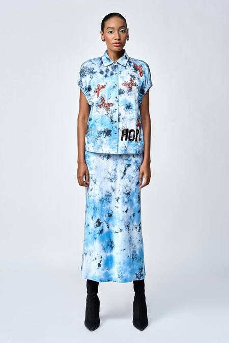 Shahin Mannan Abstract Pattern Pencil Skirt 