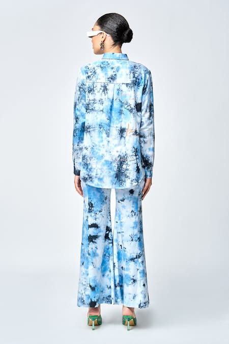 Shahin Mannan Butterfly Scribble Embroidered Shirt 