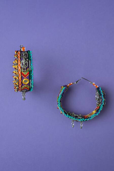 Buy_Krutiarts_Multi Color Imitation Diamonds Haltino Tha Embellished Earrings _Online_at_Aza_Fashions