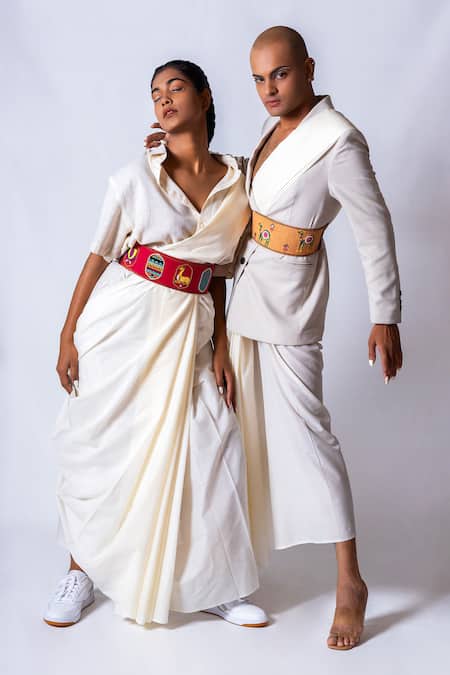 Buy_Krutiarts_Pink Embellished Rummy Thread Embroidered Belt- Single Pc _Online_at_Aza_Fashions