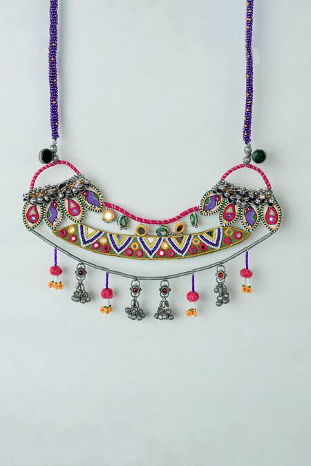 Krutiarts_Green Para Layered Necklace _Online_at_Aza_Fashions