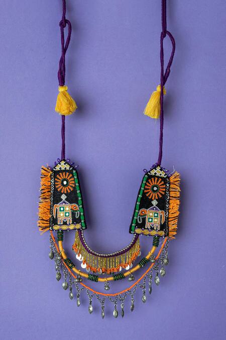 Krutiarts_Black Veto Tha Layered Boho Necklace _Online_at_Aza_Fashions