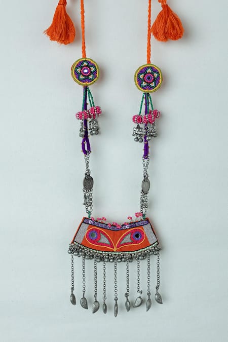Krutiarts Jokham Embroidered Boho Necklace 