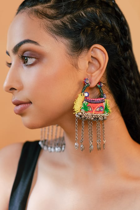 KrutiArts Aapne Ketla Embroidered Earrings 