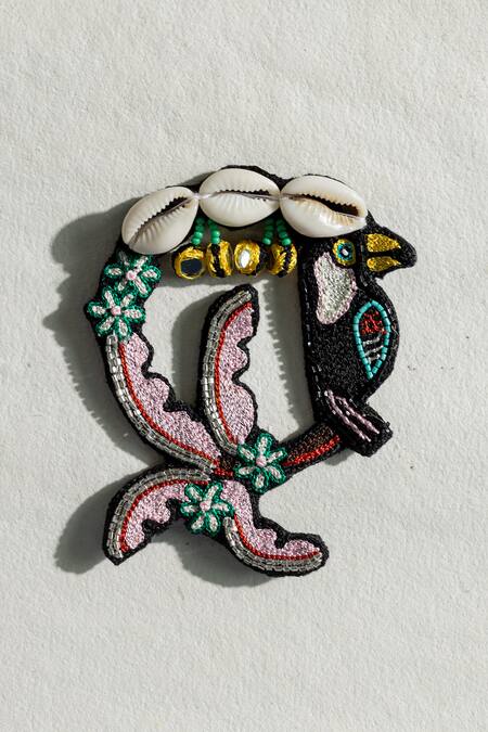 Buy_Krutiarts_Black Embroidery Taharuu Earrings 