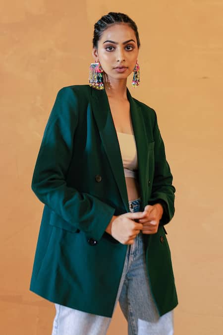 Buy_Krutiarts_Pink Embroidery, Beads, Crystals Baggha Earrings _Online_at_Aza_Fashions