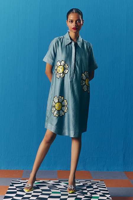 Pooja Rajgarhia Gupta Sky Shirt Dress 