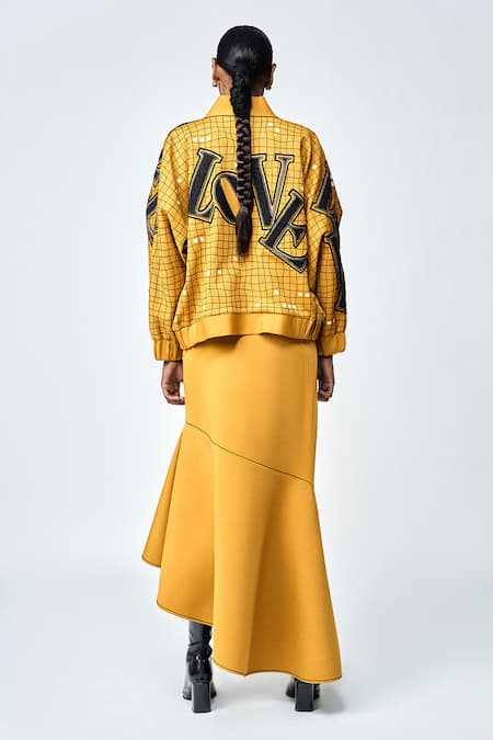 Shahin Mannan Kantha Embroidered Asymmetric Skirt 