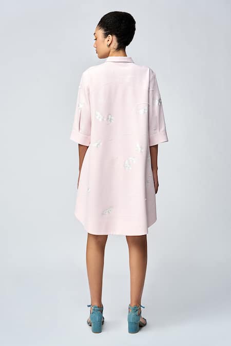 Shahin Mannan Fuzzy Butterfly A-line Shirt Dress 