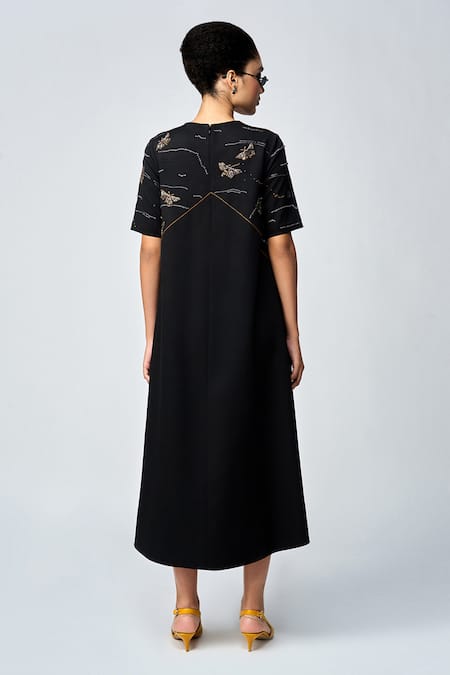 Shahin Mannan Fuzzy Butterfly Hand Embroidered Dress 