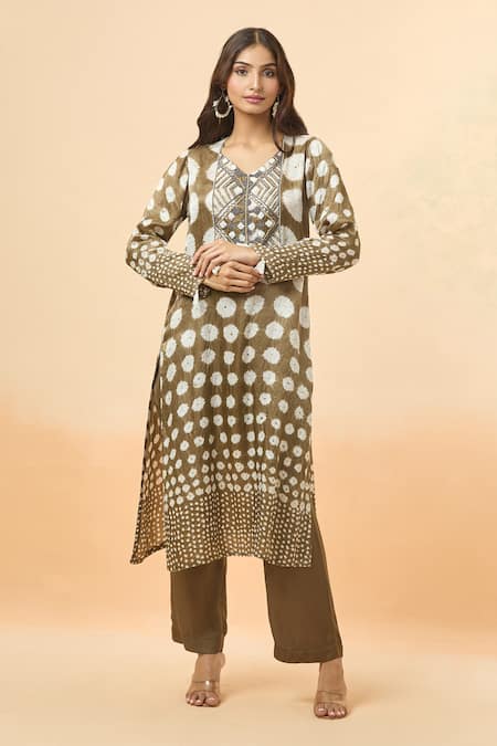 Divya Kanakia Tie Dye Woven Kurta & Pant Set 