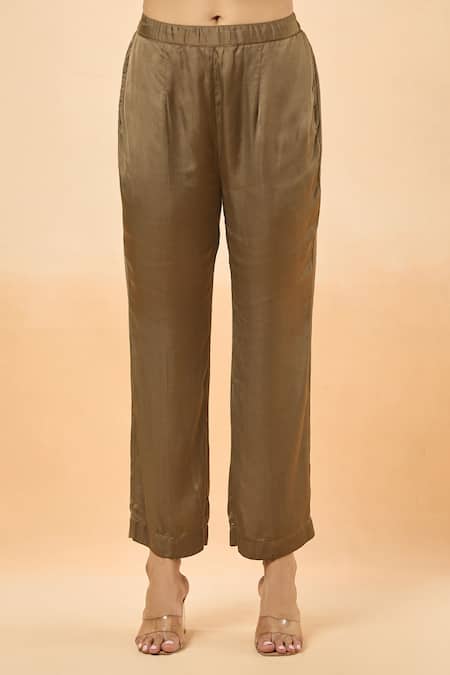 Divya Kanakia Green Modal, Satin Sequins, Beads Tie Dye Woven Kurta And Pant Set at Aza Fashions Divya Kanakia_Green Modal, Satin Sequins, Beads Tie Dye Woven Kurta And Pant Set _at_Aza_Fashions