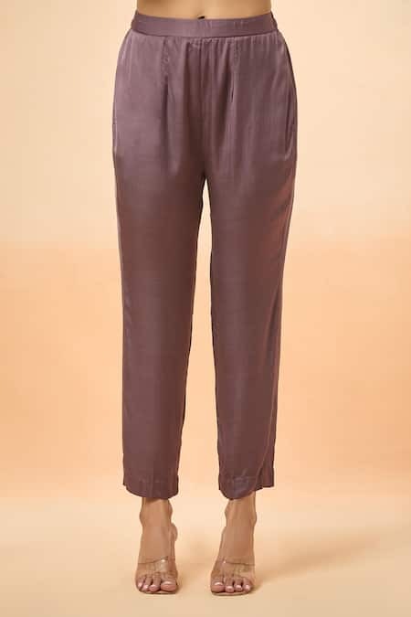 Divya Kanakia Purple Modal, Satin Sequins, Beads Collared Bandhej Woven Shirt Kurta And Pant Set at Aza Fashions Divya Kanakia_Purple Modal, Satin Sequins, Beads Collared Bandhej Woven Shirt Kurta And Pant Set _at_Aza_Fashions