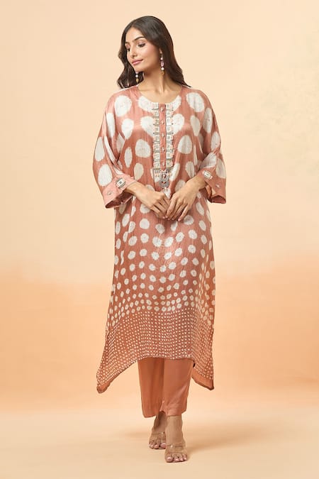 Divya Kanakia Bandhej Woven Kurta & Pant Set 