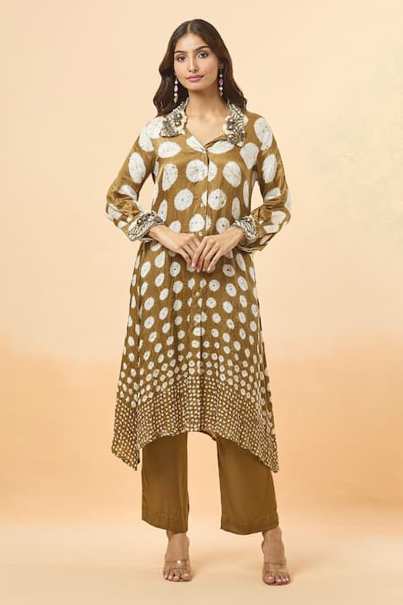 Divya Kanakia Bandhani Woven Shirt Kurta & Pant Set 