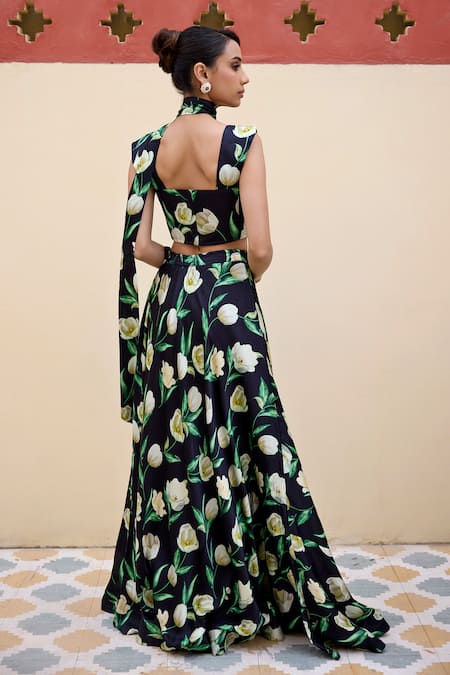 Baaro Masi Tina Floral Print Lehenga Set 