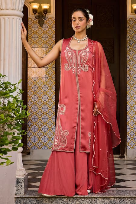 Label RSD Paisley Hand Embroidered Kurta Sharara Set 