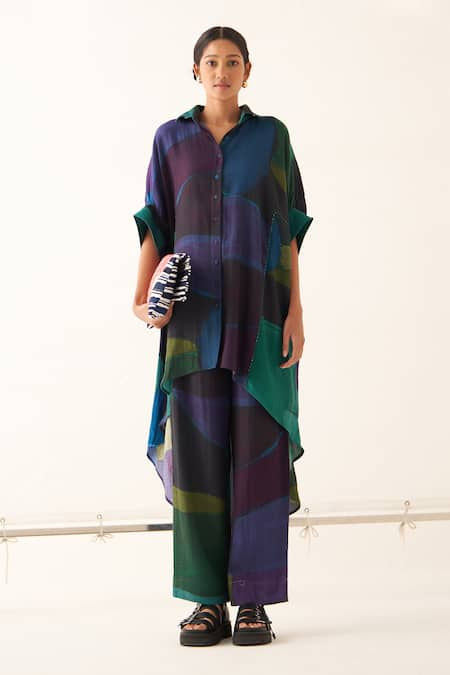 OFRIDA Abstract Print Tunic & Pant Set 