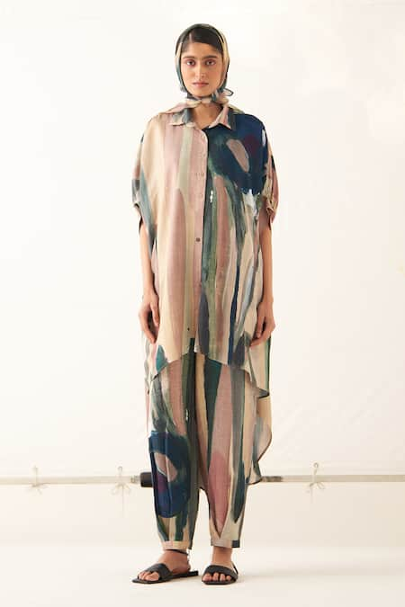 OFRIDA Abstract Print Tunic & Pant Set 